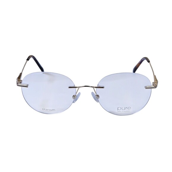 Pure Airlock Caliber 204 710 Titanium Eyeglasses Frame Gold Rimless 51-18 145 - Picture 1 of 16